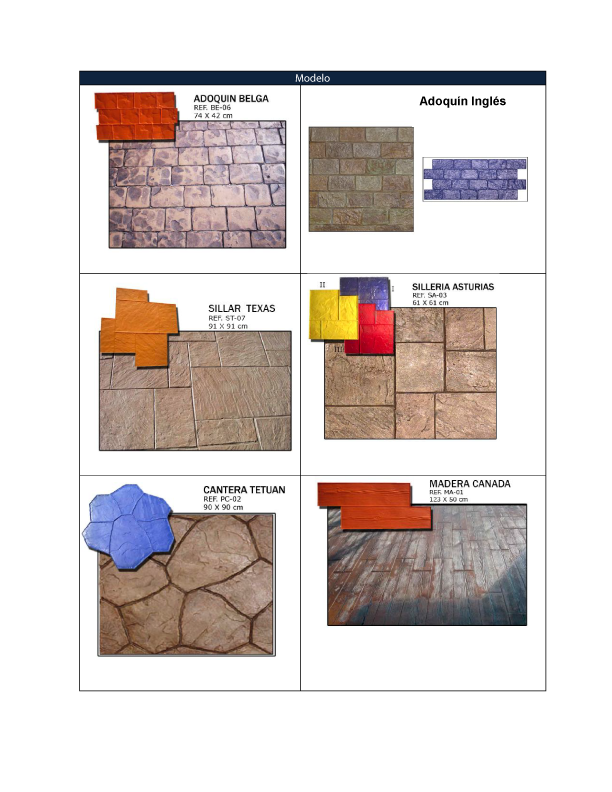 Diseños de Pavimento Decorativo  Pavimento Decorativo y Hormigón Estampado  Chile